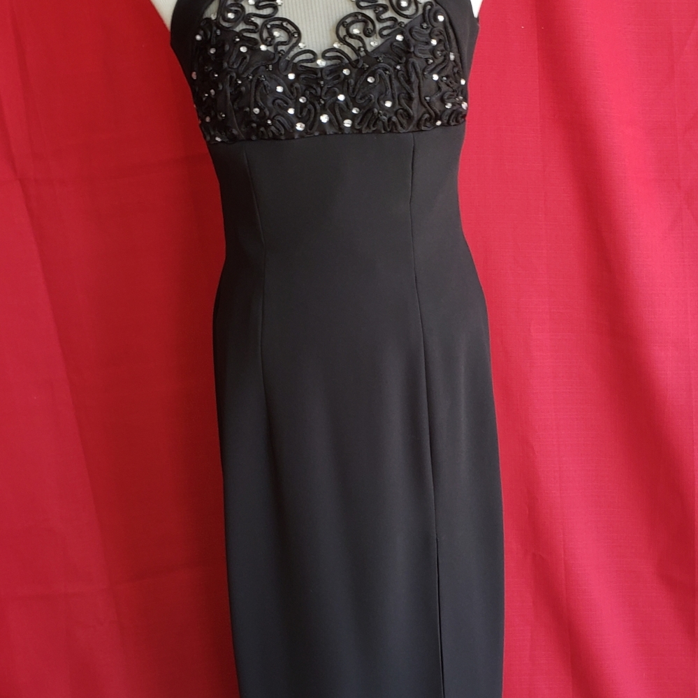 Gown Black 3/4 length size 6 "After Five" - Picture 4 of 7